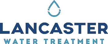 Lancaster logo featuring the company name in blue letters with a water drop design element.